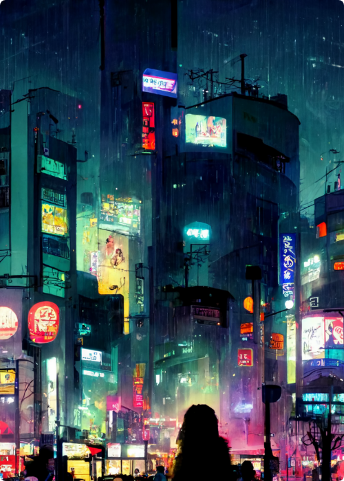 日本動漫東京城市夜景